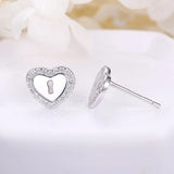 925 Sterling Silver Stud Earrings Hearts Silver Stud Earrings for Women