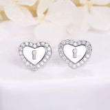 925 Sterling Silver Stud Earrings Hearts Silver Stud Earrings for Women