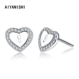 925 Sterling Silver Stud Earrings Hearts Silver Stud Earrings for Women