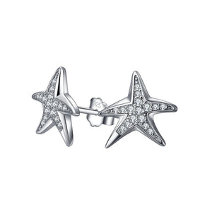 925 Silver Starfish Stud Earrings Wedding Engagement Party