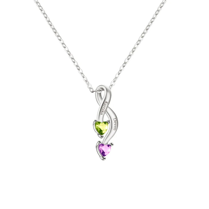Name Charm Necklace BirthStone Crystal Men Chain Necklace