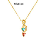 Name Charm Necklace BirthStone Crystal Men Chain Necklace