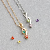 Name Charm Necklace BirthStone Crystal Men Chain Necklace