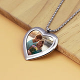 Photo Name Heart Pendant Necklace for Women & Men