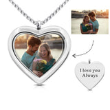 Photo Name Heart Pendant Necklace for Women & Men