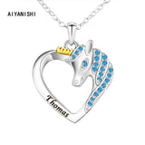 Unicorn Name Charm Necklace for Women Jewelry Gift