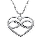 925 Silver Personalized Name Necklaces Infinite Hearts Necklace