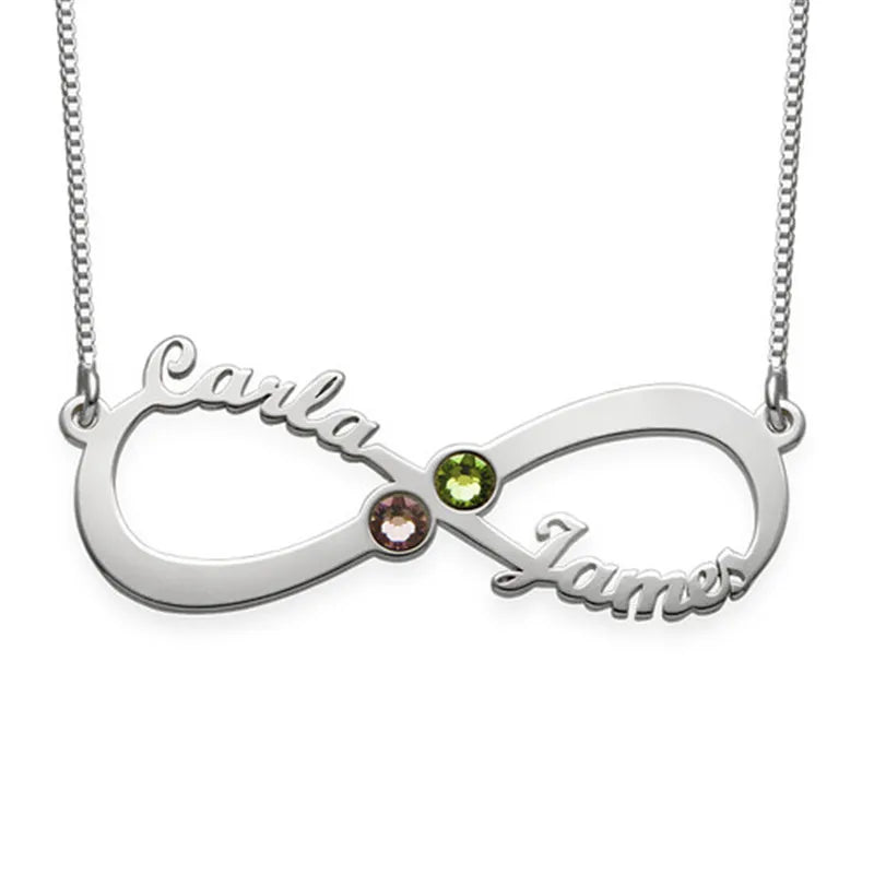 Personalized Infinite Name Necklace 925 Sterling Silver Name Pendant Necklace