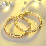 925 Silver Big Hoop Earrings Sona Diamond Minimal