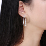 925 Silver Big Hoop Earrings Sona Diamond Minimal