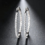 925 Silver Big Hoop Earrings Sona Diamond Minimal