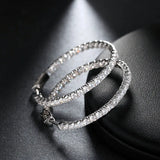 925 Silver Big Hoop Earrings Sona Diamond Minimal