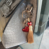 Personalised Name Letter Red Heart Keychain, Xmas Gift