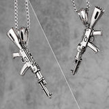 AK47 Gun Long Men Necklaces Pendants Chain Punk Boyfriend Male Stainless