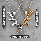 AK47 Gun Long Men Necklaces Pendants Chain Punk Boyfriend Male Stainless