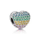 Heart Charms Safety Buckle Bead Charm Collection 925 Sterling Silver