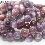 Natural Purple Lepidolite 10-11mm Bracelet Beads