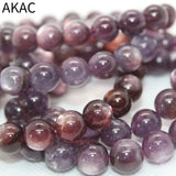 Natural Purple Lepidolite 10-11mm Bracelet Beads