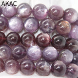 Natural Purple Lepidolite 10-11mm Bracelet Beads