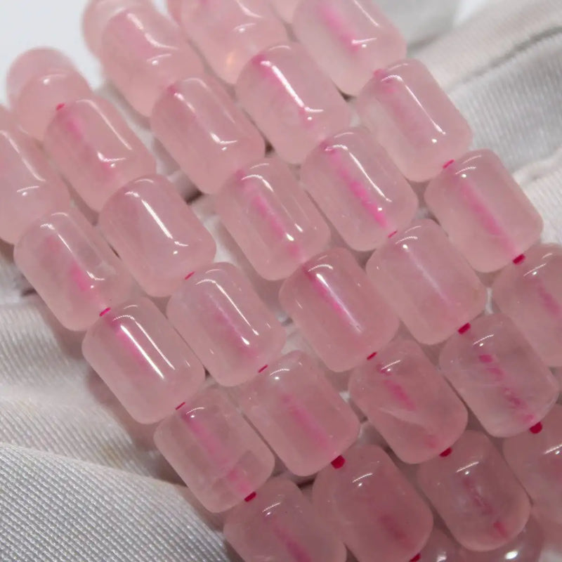 Natural Pink Quartz Barrel Beads Bracelet 9*11-12mm