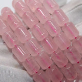 Natural Pink Quartz Barrel Beads Bracelet 9*11-12mm
