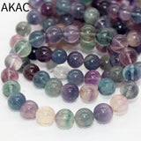 Natural Purple Fluorite Beads Bracelet 9-10mm
