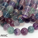 Natural Purple Fluorite Beads Bracelet 9-10mm