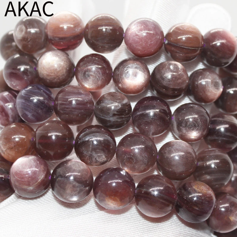 Natural Purple Lepidolite Beads 12-14mm 16-17 Beads