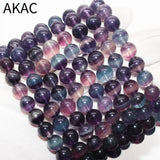 Natural A+ Colorful Purple Fluorite Bracelet 8-8.5mm 22 Beads