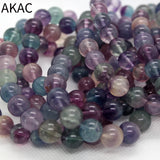 Natural Colorful Fluorite Bracelet 9-10mm 20 Beads