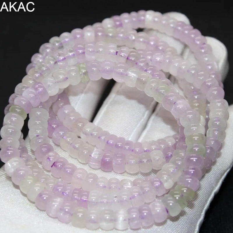 Natural Kunzite Rondelle Bracelet Beads 3-5*7-7.5mm