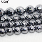 Terahertz Faceted Round Loose Beads 6-10mm Healing Stone