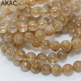 Natural Golden Rutile Quartz Bracelet A+ Quality 9-9.8mm 20-21 Beads