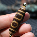 Tibetan Agate Double Heaven&Earth dZi Bead Pendant Talisman