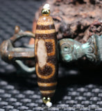 Tibetan Agate Double Heaven&Earth dZi Bead Pendant Talisman
