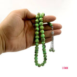 Green Shell Tasbih Gemstone Islamic Bracelet 33 45 66 99 Rosary Bracelet