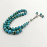 Islamic Rosary Beads 33 45 66 99 Muslim Shell Set Stone Green Beads Tasbih