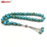 Islamic Rosary Beads 33 45 66 99 Muslim Shell Set Stone Green Beads Tasbih