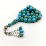 Islamic Rosary Beads 33 45 66 99 Muslim Shell Set Stone Green Beads Tasbih
