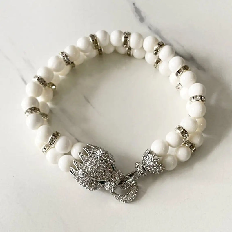 Natural Shell Bracelet with Lion Head Accessories Bridal Jewelry