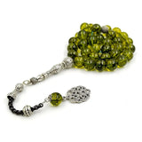 Peridot Crystal Olive Quartz Tasbih Muslim Bracelets