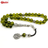 Peridot Crystal Olive Quartz Tasbih Muslim Bracelets