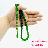 Saudi Green Resin 33 Beads Bracelet Muslim Misbaha Prayer Beads Islamic Rosary