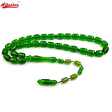 Saudi Green Resin 33 Beads Bracelet Muslim Misbaha Prayer Beads Islamic Rosary