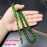 Saudi Green Resin 33 Beads Bracelet Muslim Misbaha Prayer Beads Islamic Rosary