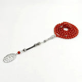 Natural Red Agate Stone 99 Beads 6mm Pocket Prayer Beads Muslim Bracelet