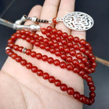 Natural Red Agate Stone 99 Beads 6mm Pocket Prayer Beads Muslim Bracelet
