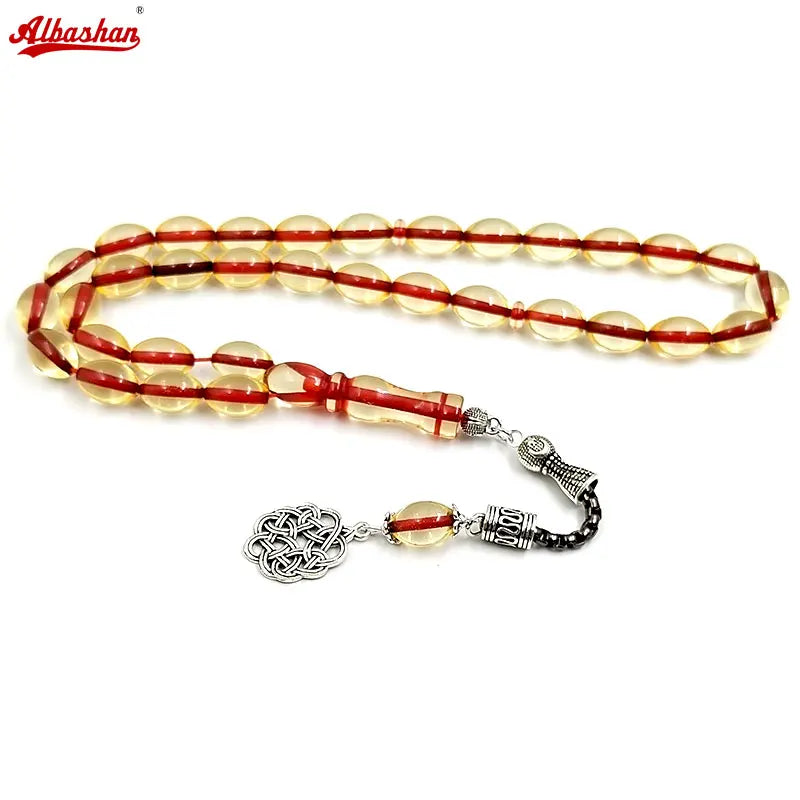 Transparent Resin Tasbih Islam Rosary Muslim red bracelet