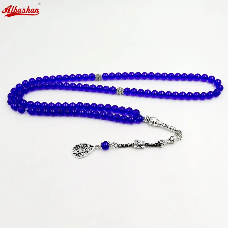 8mmx 99 Tasbih with Metal Tassel Prayer Beads Muslim Rosary