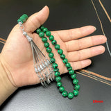 ALIBASHAN Green Malachite Muslim Prayer Beads Islamic Misbaha Gift